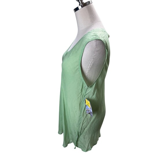 Click CMC Dress Large Size Women's Green Sleeveless Mini Color Me Cotton - Picture 4 of 7